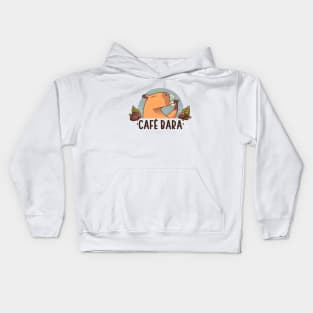 CafeBara- Cute Capybara Coffee Kids Hoodie